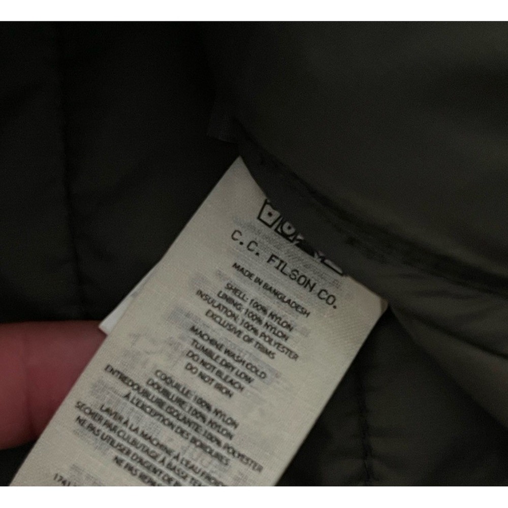Filson Vest Mens XS Green Full Zip Logo Pockets Ultralight Vest Puffer Coat NWT - Picture 9 of 10